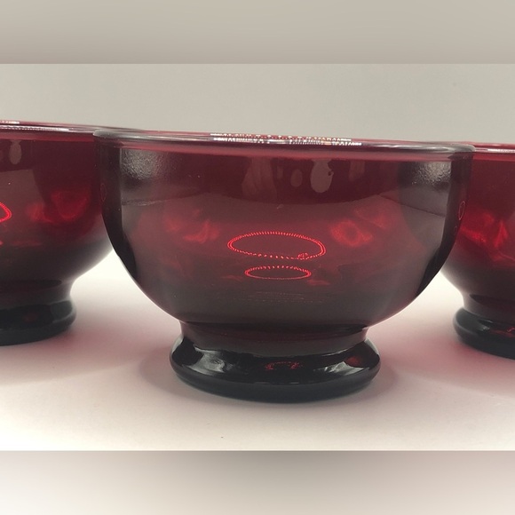 Anchor Hocking Royal Ruby Glass Bowls, Liquor, Bar Glasses, Holiday, Sherbet - Picture 2 of 3